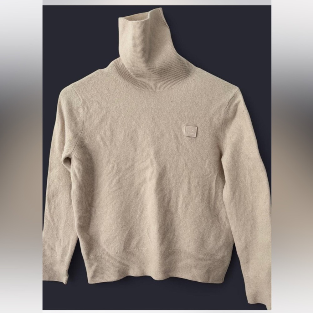 Acne Studios Kurtle Turtleneck Face Patch Wool Sw… - image 1